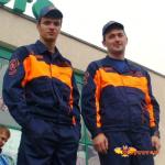 Gas rescue officers on a city holiday